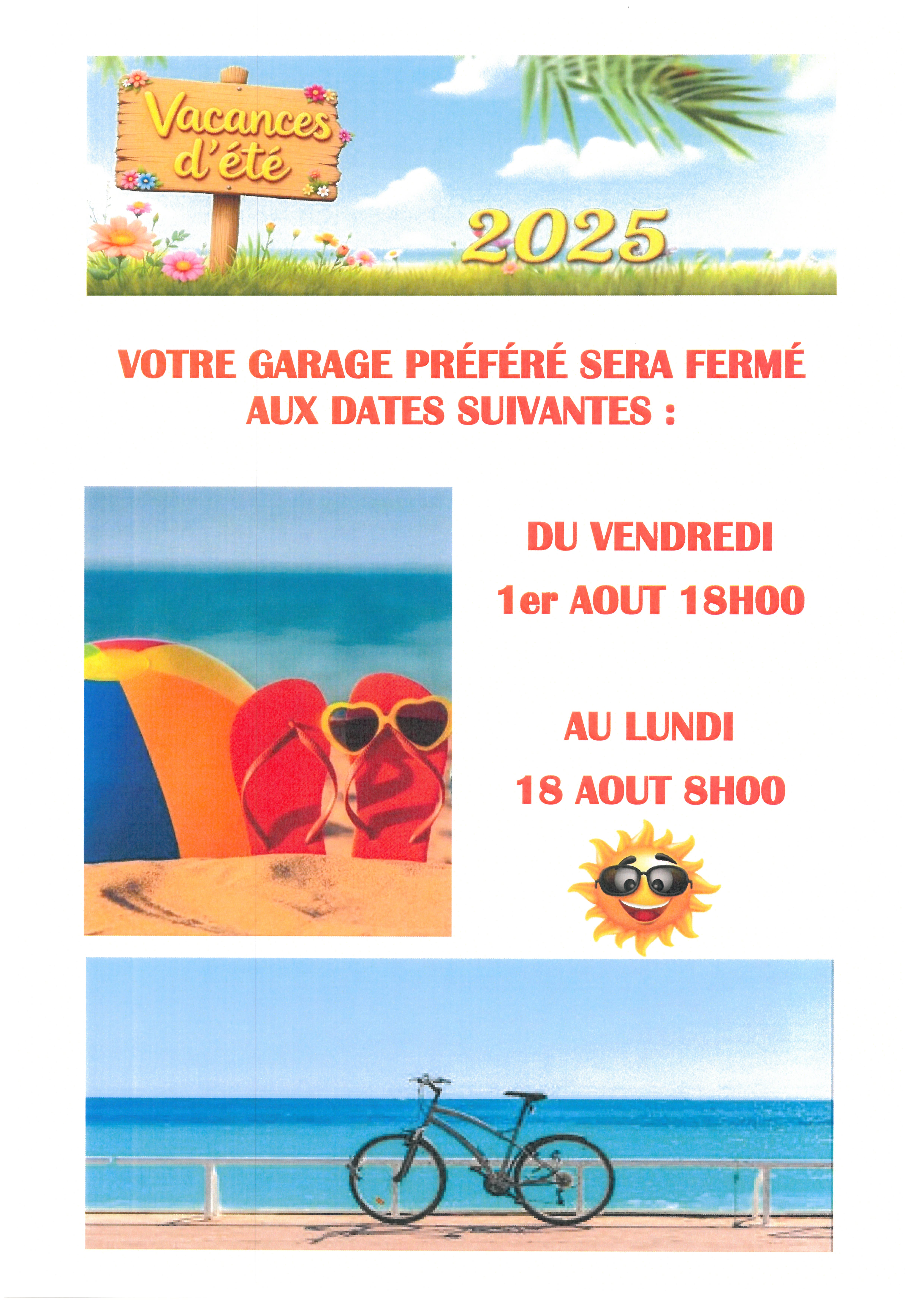 CONGÉS ÉTÉ 2025